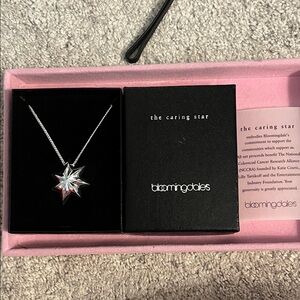 NIB Bloomingdale's Silver Tone Star Necklace